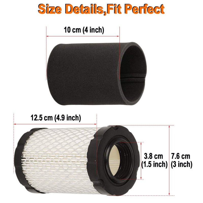 HIFROM Air Filter Pre Filter Oil Fuel Filter Line Fuel Pump Spark Plug Shut Off Valve Tune Up kit Compatible with John Deere L105 LA145 D160 Z235 Z255 Replacement for MIU14395 AM125424 MIU13963 - Image 2